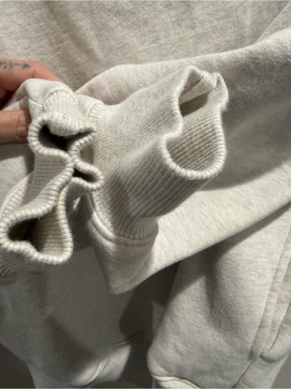 TNA Aritzia Light Gray Half-Zip Crew Sweater Size 2 Oversized - Picture 5 of 10